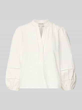 Stefanel Relaxed Fit Bluse mit Loch-Stickerei Modell Ajour in Offwhite, Gr&ouml;&szlig;e 34