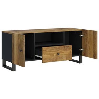 Berkfield Home TV Cabinet 105x33.5x46 cm Solid Wood Mango&Engineered Wood in Brown