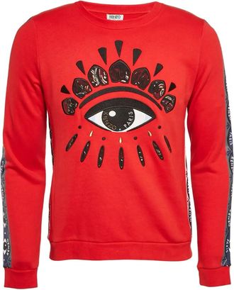 Kenzo Katoenen sweater met oogpatroon - Rood