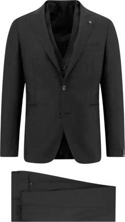 Tagliatore Elegante Jurken EN Smoking - Heren - Business pakken - Zwart - 3XL - Wol - Kostuums