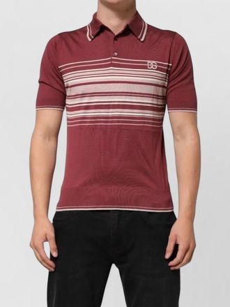 Dolce & Gabbana silk striped polo shirt