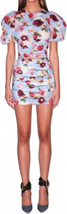 Fleur du Mal Georgette Puff Sleeve Top In Floral