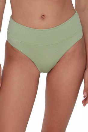 Swim Systems Laura Fold Over Bikini Bottom In Aloe Lurex