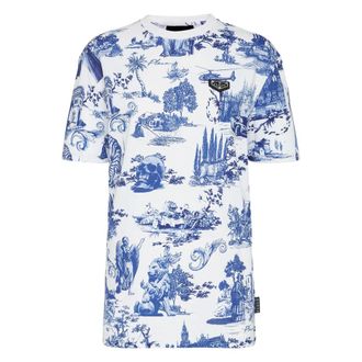 Philipp Plein Tops, Dames, Wit, L, Katoen, Round Neck EN Plein AIR