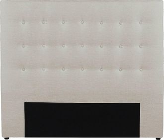 Vente-Unique Cabecero capiton&eacute; FRANCESCO - 160 cm - Tela - Beige