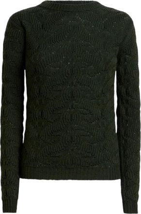 Etro Round-Neck Truien - Dames - Ronde hals truien - Groen - S - Wol - Truien & Vesten