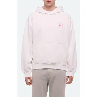 Helmut Lang Stamp Cotton French Terry Pullover Hoodie in Optic White at Nordstrom, Size X-Large