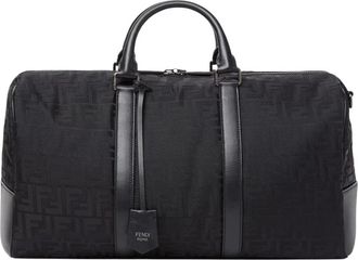 Fendi Tassen, Heren, Zwart, ONE Size, Katoen, FF Travel Bag