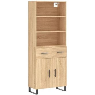 vidaXL Vidaxl - Aparador Alto Madera Contrachapada Color Roble 69,5x34x180 Cm
