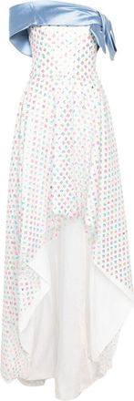 Gemy Maalouf floral sequin-embellished midi dress - women - Polyester/Polyester - 38 - Blue