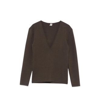 Toteme V-neck Long-sleeve Sweater