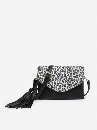 Jen & Co. Womens Sloane Crossbody Bag In Fox Canvas - Black/light Grey