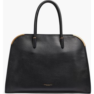 DKNY Satin Oversized Tote in Black/gold at Nordstrom