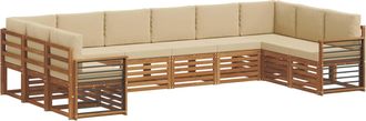 vidaXL Conjunto De Sof&aacute;s De Exterior 10 Uds. Natural Y Beige Vidaxl