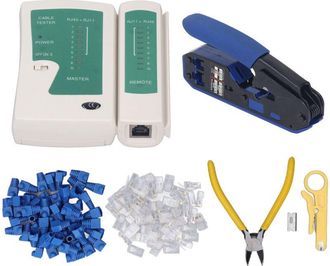 OEM Kit De Herramientas De Crimpado Rj45, Pelacables 8p8c, Juego De Comprobadores De Red Con Cabezal De Cristal Para Conectores Cat5 Y Cat6