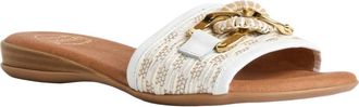 Andr&eacute; Assous Nalia Wedge Slide Sandal in White at Nordstrom, Size 11