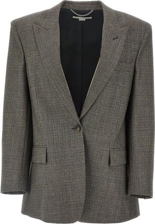 Stella McCartney Single-breasted Blazer - Dames - Blazers - Grijs - S - Wol - Jassen