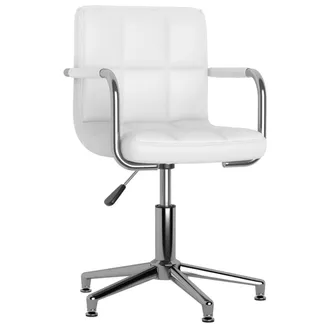 vidaXL Vidaxl - Silla De Comedor Giratoria Cuero Sint&eacute;tico Blanco