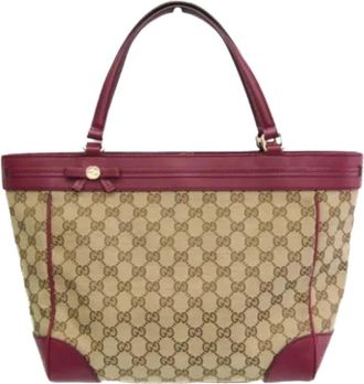 Gucci Pre-owned Mayfair Ribbon 257061 Tote Bag - Dames - Vintage Shopper - Veelkleurig - ONE Size - Leer - Vintage