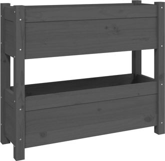 vidaXL Vidaxl - Jardinera De Madera Maciza De Pino Gris 77x25x66 Cm