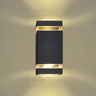 OEM Applique Murale Led - Gu10 - 2 X 5 W - Ip44 - Aluminium - Blanc Chaud - Int&eacute;rieur Ext&eacute;rieur - 1 Pi&egrave;ce