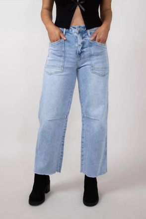 Flying Monkey Super High Waisted Barrel Jeans In Blue