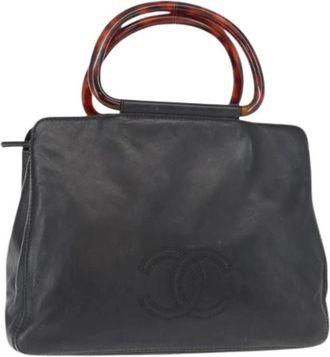 Chanel Pre-owned Leren Handtas - Dames - Vintage Handtas - Zwart - ONE Size - Leer - Vintage