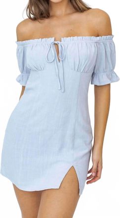 Le Lis Blanc Deux Bluebell Breeze Mini Dress In Pale Blue