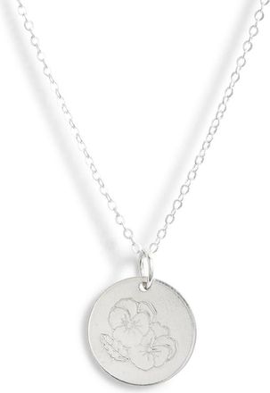 Nashelle Birth Flower Necklace in Sterling Silver - February at Nordstrom