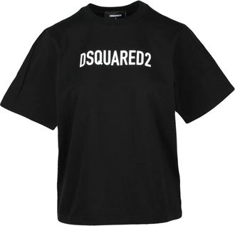 Dsquared2 Dsquared 2 tshirt - Dames - T-shirts - Zwart - L - Katoen - Tops