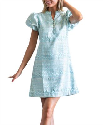 Sail to Sable Button Front Mini Tunic Dress In Mint / White