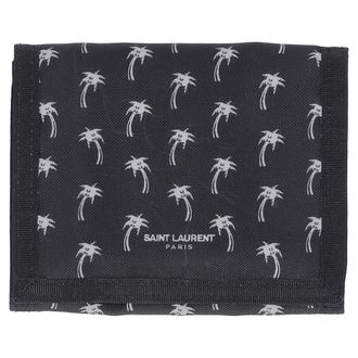 Saint Laurent Saint Laurent Palmboom Vouwportemonnee in Zwart Nylon