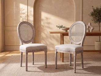 VENTE-UNIQUE.COM Set de 2 sillas madera beige