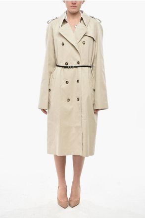 Givenchy Mixed Cotton Double-Breasted Trench With Slim Belt size 44