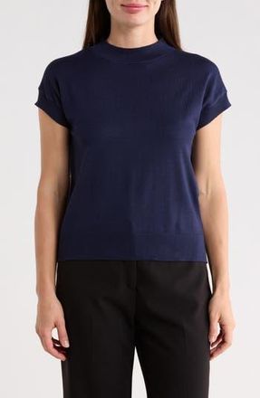 T Tahari Short Sleeve Crew Sweater in True Navy at Nordstrom Rack, Size X-Small