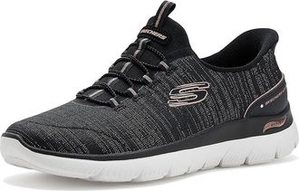 Skechers Arch Fit Summits Hands Free Slip-Ins Womens Shoes Black/Rosegold : 10.5 B - Medium, Textile