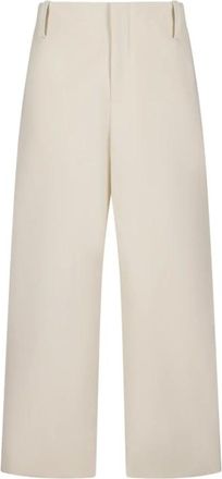 Jacquemus Wide Trousers, male, White, L, Navy Blue Trousers