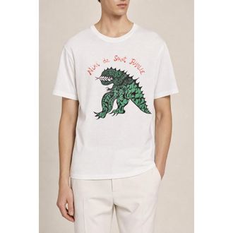 Dior MenS White Graphic Print T Shirt, Size XS