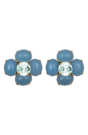 Jennifer Behr Quinn Flower Earrings in Blue Chalcedony at Nordstrom