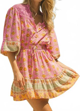 Jaase Charm Print Mini Dress In Pink