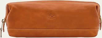 IL BISONTE Mens Leather Travel Toiletry Case
