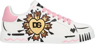 Dolce & Gabbana Pink Graphic Portofino Sneakers