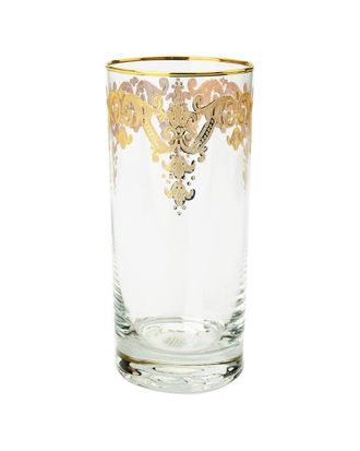 Alice Pazkus Set Of 6 Tumblers-Rich 24K Gold Artwork