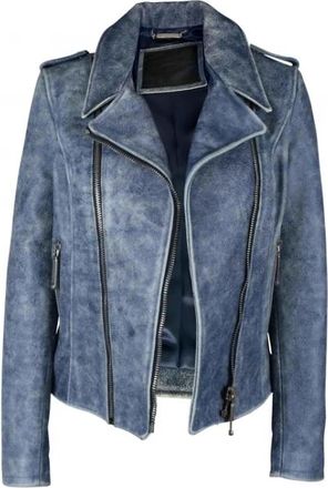 Philipp Plein Dames, Jassen, Blauw, Maat: XS Leer