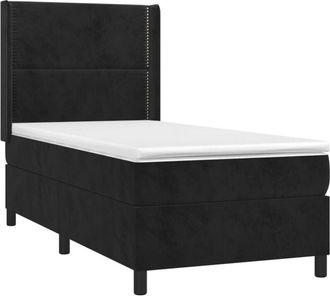 vidaXL Cama Box Spring Con Colch&oacute;n Terciopelo Negro 80x200 Cm Vidaxl