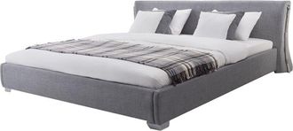 Beliani Bed Fabric PARIS 140 x 200 cm (EU Double) Grey