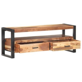 Berkfield Home TV Cabinet 120x35x45 cm Solid Wood with Honey Finish in Brown | Size: 120 x 35 x 45 cm