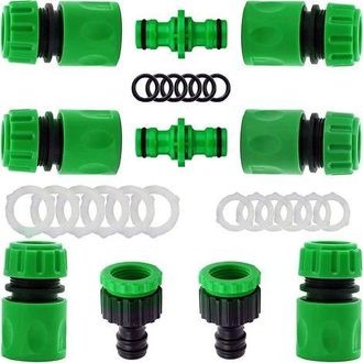 OEM Juego De 10 Conectores R&aacute;pidos Para Manguera De Jard&iacute;n (6 Conectores R&aacute;pidos De 1/2, 2 Conectores Dobles, 2 Conectores Para Boquilla De Grifo)