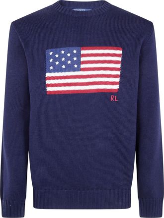 Ralph Lauren Sweater Embroidered Flag Embroidered Long Sleeve Pu
