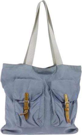 Prada Pre-owned Nylon Tote Bag - Dames - Vintage Shopper - Blauw - ONE Size - Nylon - Vintage